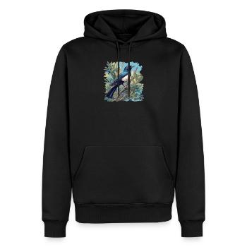Pies Magpie - Sweat à capuche Premium bio Homme - noir - Devant - Nico (187cm)