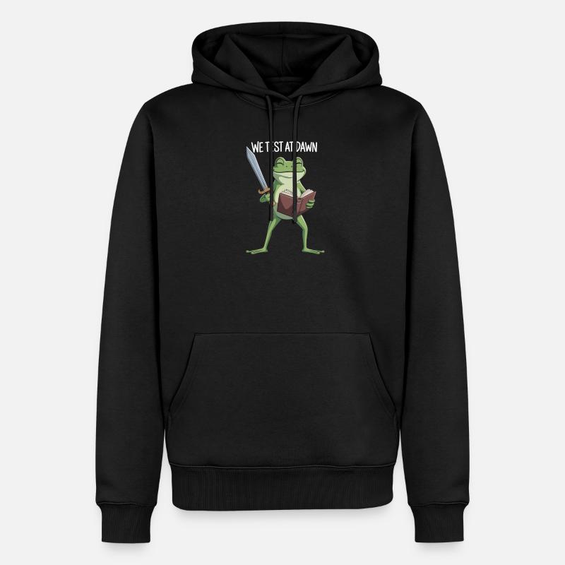 Dawn Test Frog - Männer Premium Bio Hoodie - Schwarz