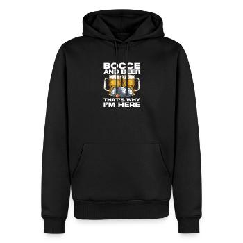 Joueur de bocce et bière de pétanque boule - Sweat à capuche Premium bio Homme - noir - Devant - Nico (187cm)