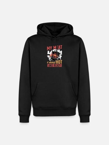 BBQ Grilling Meat Smoking Barbecue - Men’s Premium Organic Hoodie - black