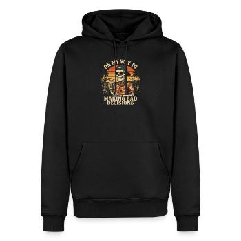 L’humour des fêtes en route vers de mauvaises décisions - Sweat à capuche Premium bio Homme - noir - Devant - Nico (187cm)