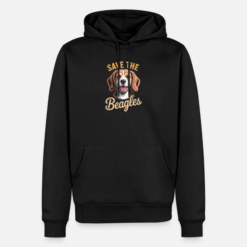 Save the Beagles Beagle Rettungsabschlag - Männer Premium Bio Hoodie - Schwarz