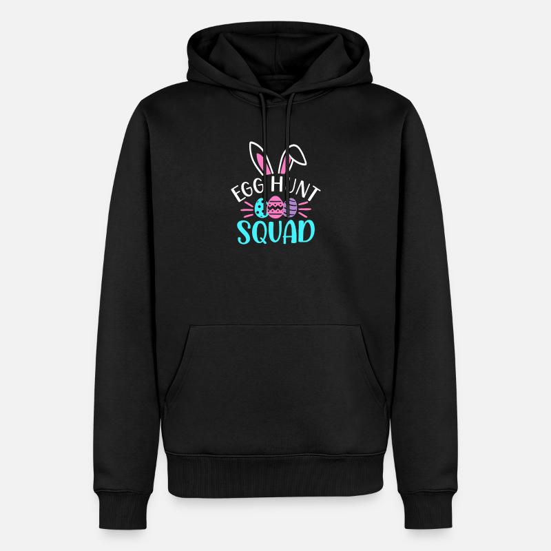 Escouade de chasse aux œufs - Sweat à capuche Premium bio Homme - noir