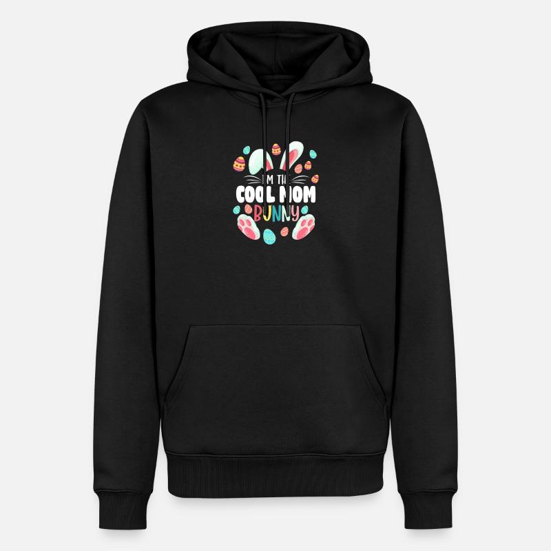 Cooles Mama-Hase-Oster-Tee - Männer Premium Bio Hoodie - Schwarz