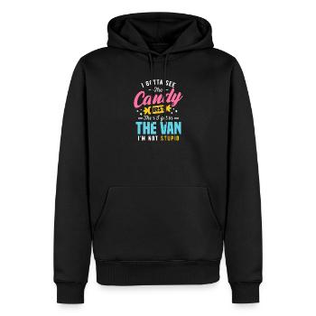 Candy First : Le Van Stupid, graphique sarcastique drôle et drôle - Sweat à capuche Premium bio Homme - noir - Devant - Nico (187cm)