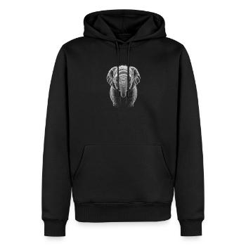 Elephant - Men’s Premium Organic Hoodie - black - Front - Nico (187cm)