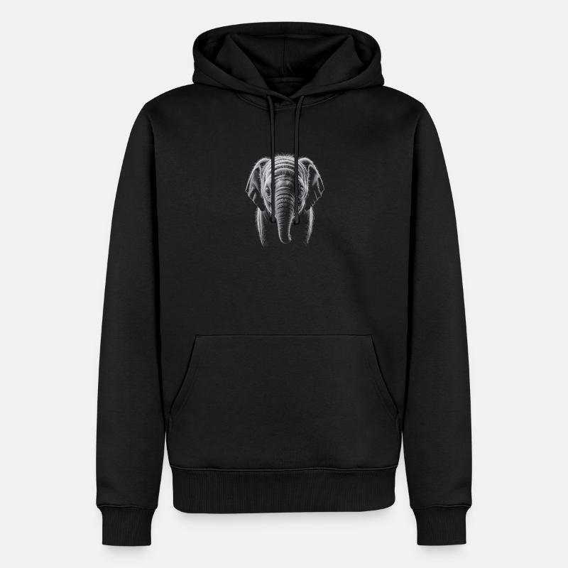 Tête d’éléphant - Sweat à capuche Premium bio Homme - noir