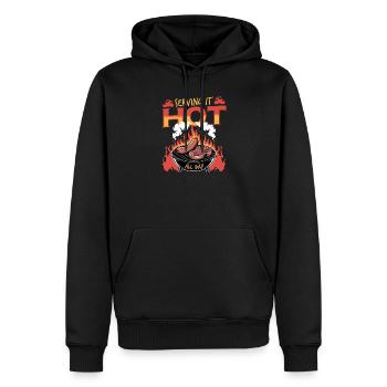 BBQ Grilling Meat Smoking Barbecue - Männer Premium Bio Hoodie - Schwarz - Vorne - Nico (187cm)