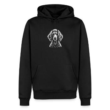 Pudel - Männer Premium Bio Hoodie - Schwarz - Vorne - Nico (187cm)