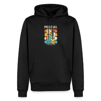 C’était drôle, c’était sorti ? Ramete de pickleball rétro - Sweat à capuche Premium bio Homme - noir - Devant - Nico (187cm)