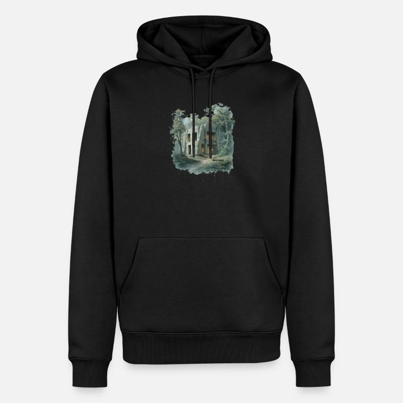 ROCK SOLID - Croquis d’architecture grottère moderne - Sweat à capuche Premium bio Homme - noir