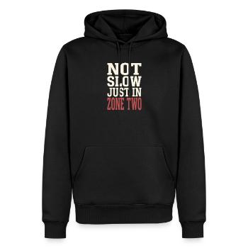 Entraînement en zone 2 : entraînement de la fréquence cardiaque facile - Sweat à capuche Premium bio Homme - noir - Devant - Nico (187cm)
