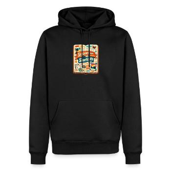 Schere statt Abkürzung | Scrapbooking - Männer Premium Bio Hoodie - Schwarz - Vorne - Nico (187cm)