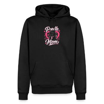 Pudel Mama Herzchen Design - Männer Premium Bio Hoodie - Schwarz - Vorne - Nico (187cm)