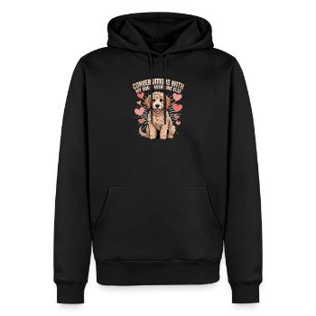Goldendoodle Dog Breed - Men’s Premium Organic Hoodie - black - Front - Nico (187cm)