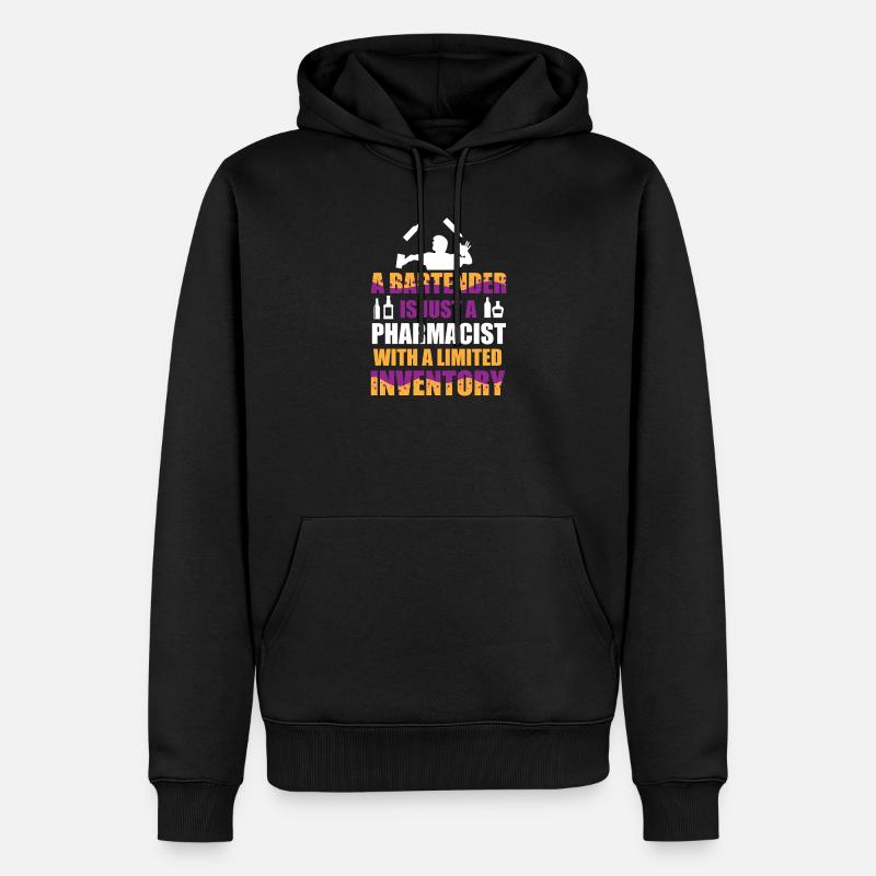 Barkeeper Kellner bartender Barmann - Männer Premium Bio Hoodie - Schwarz
