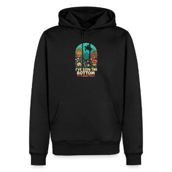 Ich sah den Grund | Riff Tauchen - Männer Premium Bio Hoodie - Schwarz - Vorne - Nico (187cm)