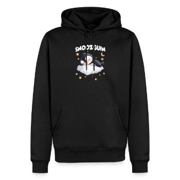 Snoozguin Penguin Pyjama Matinal Fatigué - Sweat à capuche Premium bio Homme - noir - Devant - Nico (187cm)