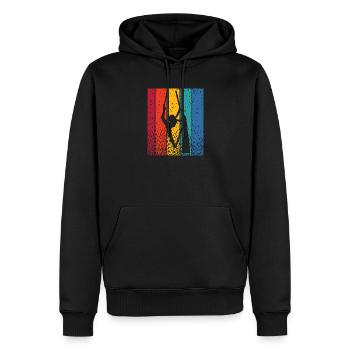 Vertikaltuch Vintage Luftakrobatik Aerial Silk - Männer Premium Bio Hoodie - Schwarz - Vorne - Nico (187cm)