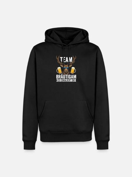 Team Bräutigam Es Eskaliert Eh - Männer Premium Bio Hoodie - Schwarz