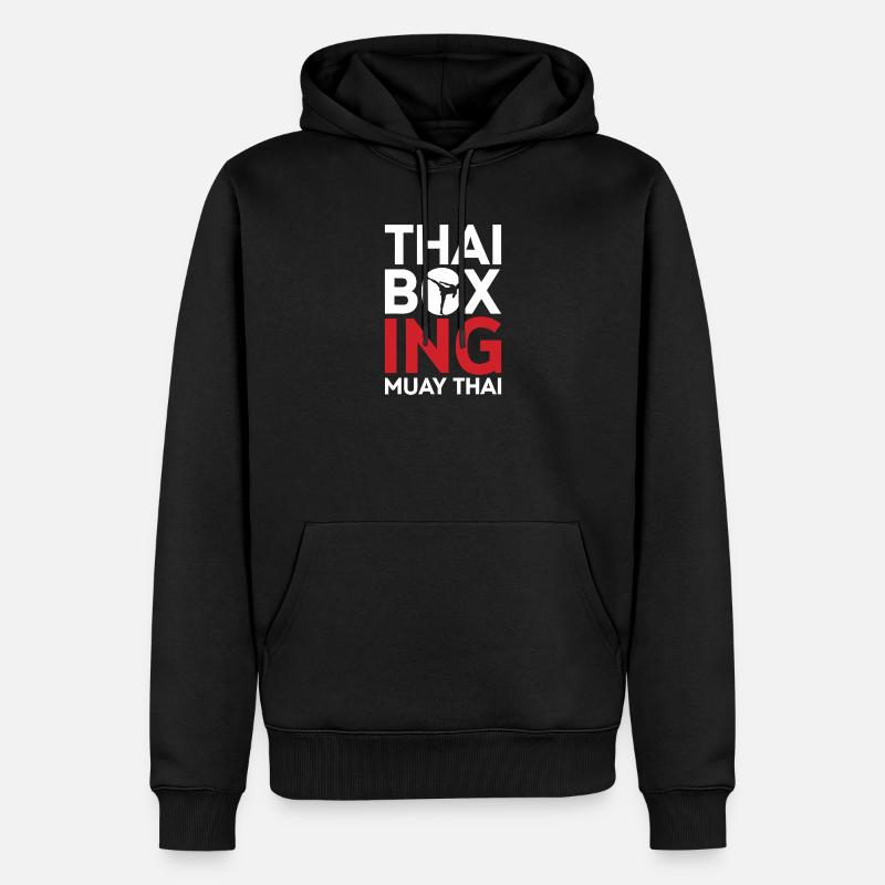 Thai-Boxen-Muay-Thai-Emblem - Männer Premium Bio Hoodie - Schwarz