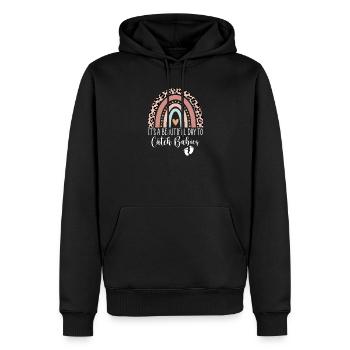 Wunderschöner Tag, um Babys Rainbow zu fangen - Männer Premium Bio Hoodie - Schwarz - Vorne - Nico (187cm)