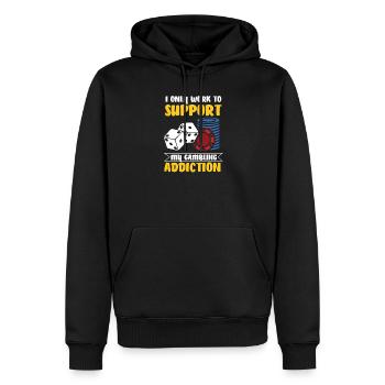 Jeux de poker de casino - Sweat à capuche Premium bio Homme - noir - Devant - Nico (187cm)