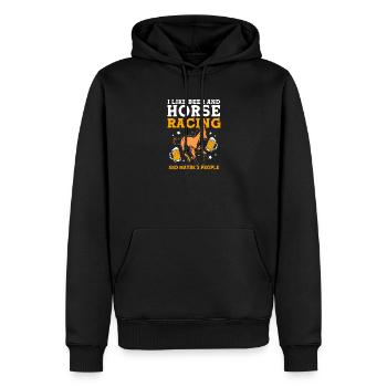 Bière de courses hippiques - Sweat à capuche Premium bio Homme - noir - Devant - Nico (187cm)