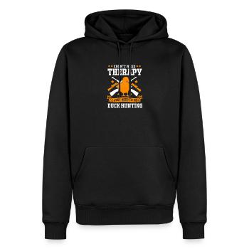 Chasse aux canards Chasse aux canards Chasseur - Sweat à capuche Premium bio Homme - noir - Devant - Nico (187cm)