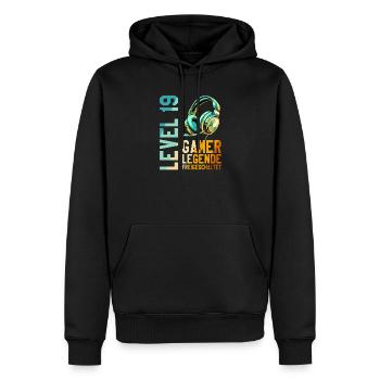 19. Geburtstag Junge Mädchen Gaming Level 19 Jahre - Männer Premium Bio Hoodie - Schwarz - Vorne - Nico (187cm)