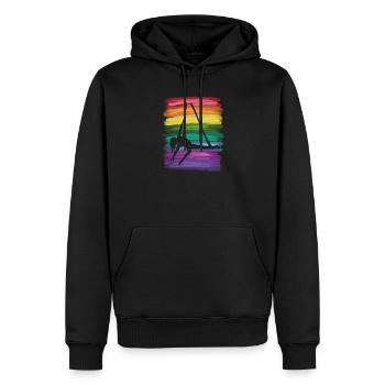 Vertikaltuch Vintage Luftakrobatik Aerial Silk - Männer Premium Bio Hoodie - Schwarz - Vorne - Nico (187cm)