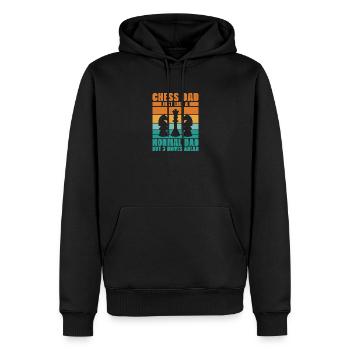 Vatertag Geschenk Schach spielende Väter - Männer Premium Bio Hoodie - Schwarz - Vorne - Nico (187cm)