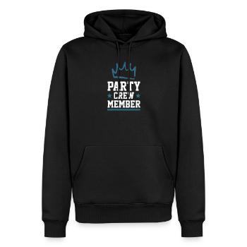 Équipe de fête - Sweat à capuche Premium bio Homme - noir - Devant - Nico (187cm)