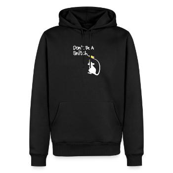 Sei keine Schnatzmaus - Männer Premium Bio Hoodie - Schwarz - Vorne - Nico (187cm)