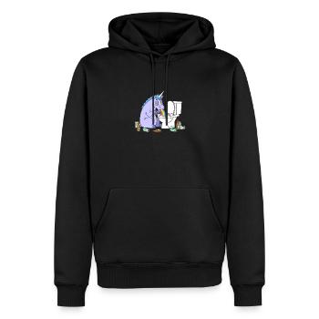 Klo Regenbogen Einhorn - Männer Premium Bio Hoodie - Schwarz - Vorne - Nico (187cm)