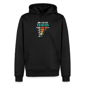 Pourquoi je perds au tennis graphique histogramme drôle - Sweat à capuche Premium bio Homme - noir - Devant - Nico (187cm)