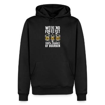 Weekend Forecast Bourbon Humor Design - Männer Premium Bio Hoodie - Schwarz - Vorne - Nico (187cm)