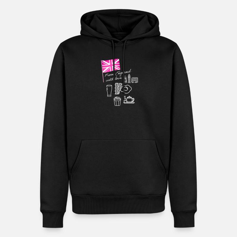 EXANGLIA (Rose + Blanc) - Sweat à capuche Premium bio Homme - noir