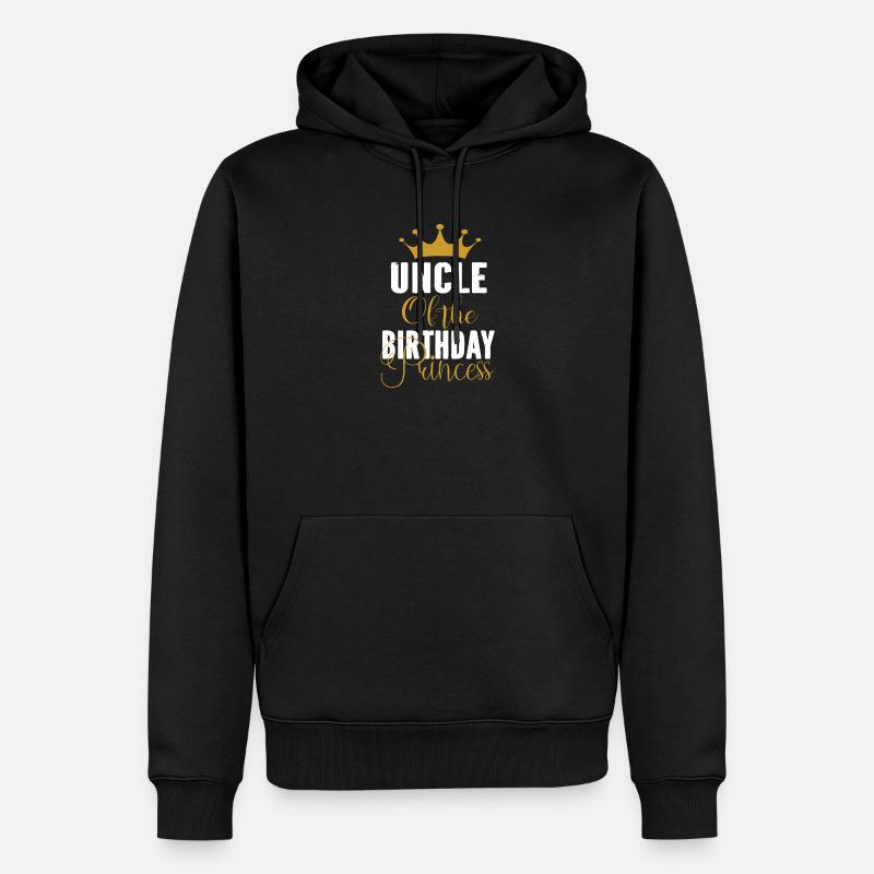 Oncle de la princesse d’anniversaire - Sweat à capuche Premium bio Homme - noir