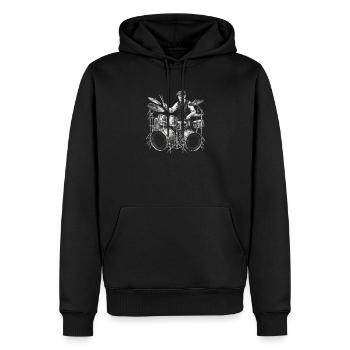 Calvin Coolidge spielt Schlagzeug - Männer Premium Bio Hoodie - Schwarz - Vorne - Nico (187cm)