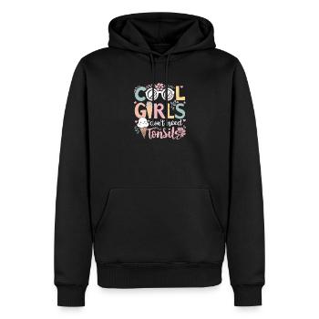 Les filles cool n’ont pas besoin d’amandes - Sweat à capuche Premium bio Homme - noir - Devant - Nico (187cm)