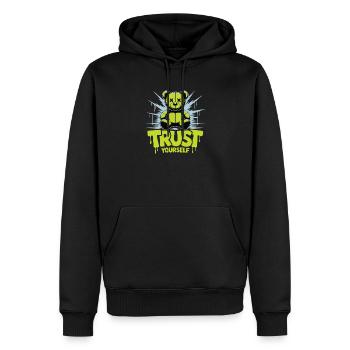 Vertrau dir selbst, Bärengraffiti - Männer Premium Bio Hoodie - Schwarz - Vorne - Nico (187cm)