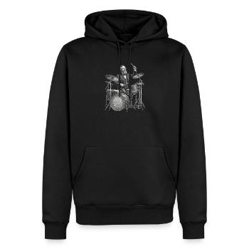 Rutherford B. Hayes spielt Schlagzeug - Männer Premium Bio Hoodie - Schwarz - Vorne - Nico (187cm)