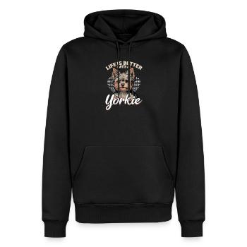 Yorkshire Terrier Yorkie Dog Breed - Men’s Premium Organic Hoodie - black - Front - Nico (187cm)