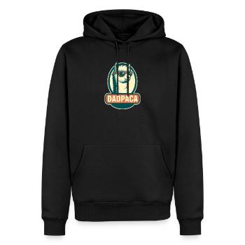 Dadpaca No Probllama - Sweat à capuche Premium bio Homme - noir - Devant - Nico (187cm)