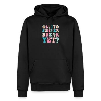 Sommerpause Retro-Blumen Schriftzug - Männer Premium Bio Hoodie - Schwarz - Vorne - Nico (187cm)