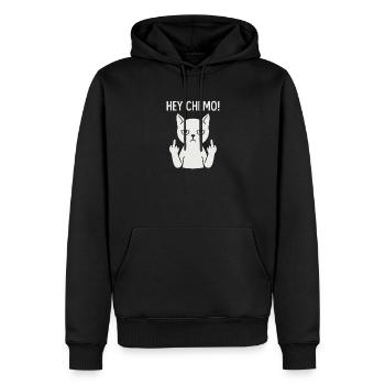 Chat de soutien chimio-chimio-insolent - Sweat à capuche Premium bio Homme - noir - Devant - Nico (187cm)