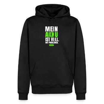 Mein Akku Ist Voll Mit Problemen - Männer Premium Bio Hoodie - Schwarz - Vorne - Nico (187cm)