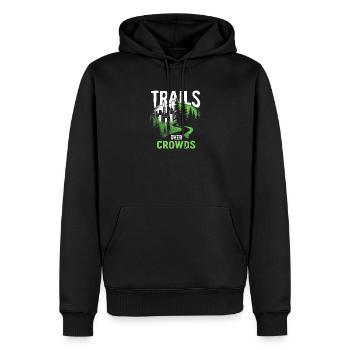 Trails Over Crowds Langsames Wandern - Männer Premium Bio Hoodie - Schwarz - Vorne - Nico (187cm)