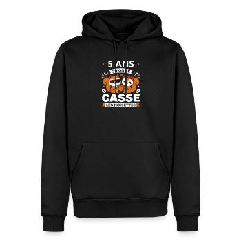 5 Ans Casse Noisettes - Sweat à capuche Premium bio Homme - noir - Devant - Nico (187cm)